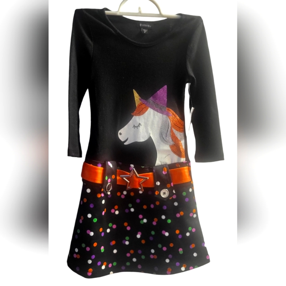 SOLD!! NEW! BLACK & ORANGE POLKADOT HALLOWEEN DRESS!